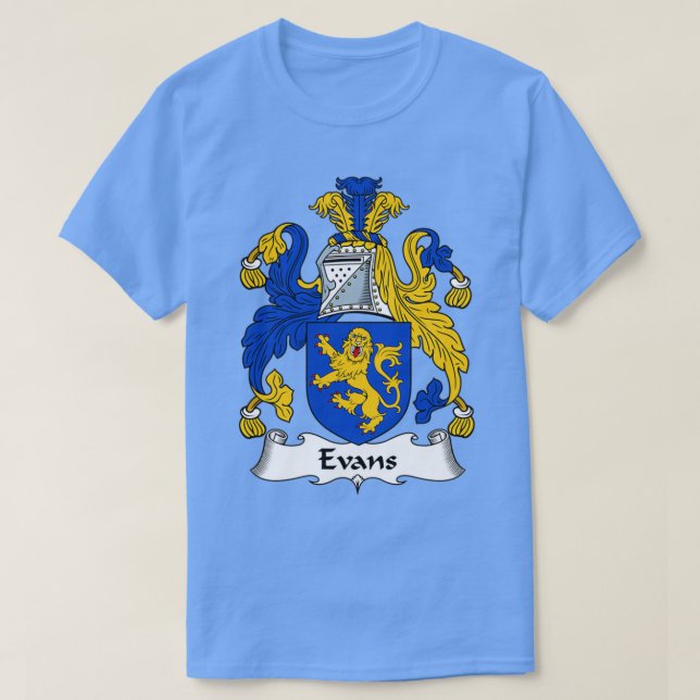 Camiseta Evans Coat of Arms Family Crest  (Frente do Design)