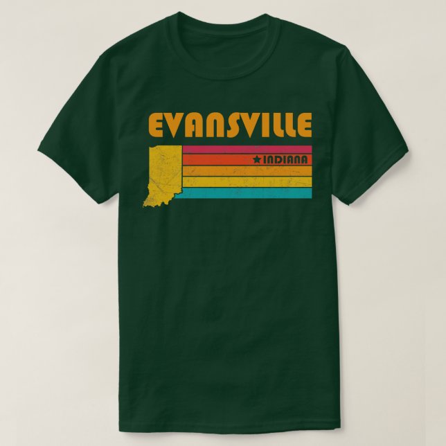 Camiseta Evansville Indiana Vintage angustiou Souvenir (Frente do Design)