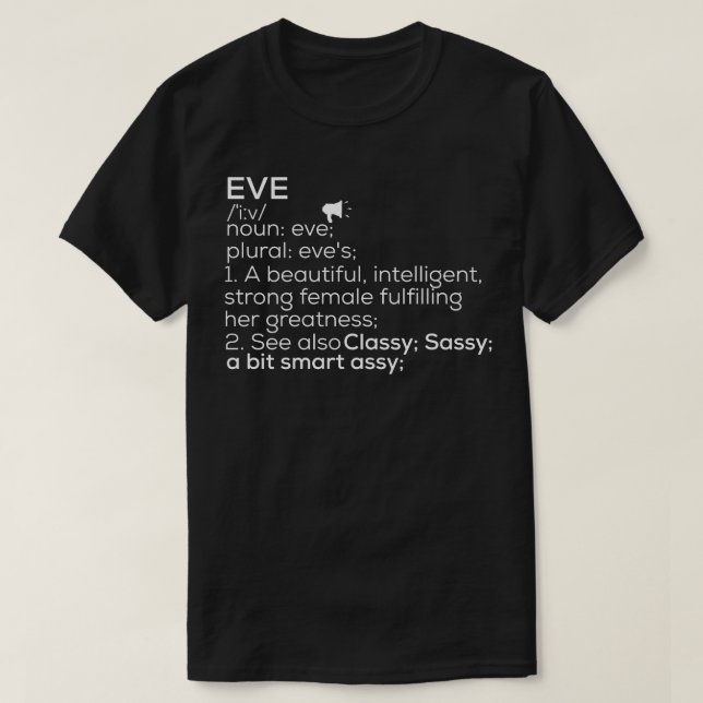 Camiseta Eve Definition Eve Female Name Eve Meanin (Frente do Design)
