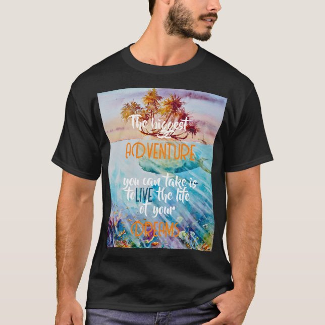 Camiseta Eve Painted Tropical Island Whale Impressão (Frente)