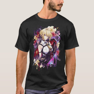 Camiseta Evelyn Chevalier ZZZ Retrato de Têxteis Vermelhos 