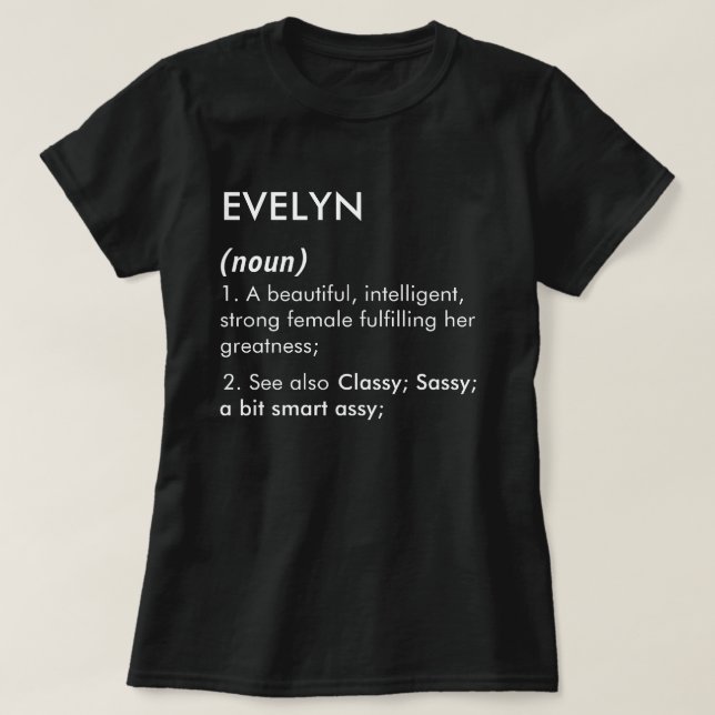 Camiseta Evelyn name, Editable name, Custom name (Frente do Design)