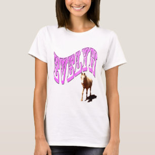 Camiseta Evelyn, Nome Logo, Com Cavalo,
