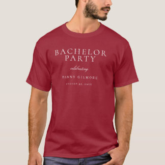 Camiseta Evento de Burgundy Maroon Classic Mens Bachelor Pa