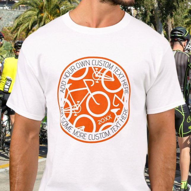Camiseta Evento de Corrida de Bicicleta de Texto Personaliz (Criador carregado)