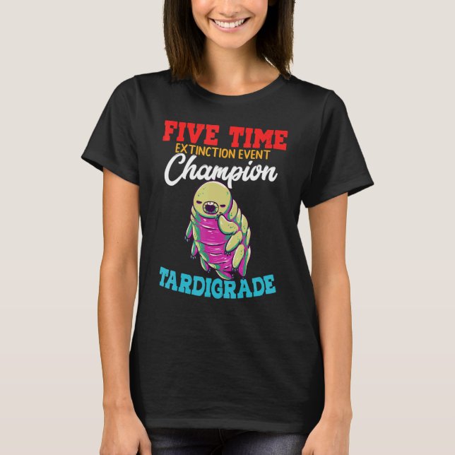 Camiseta Evento de Extinção Cinco Vezes Champion Tardigrado (Frente)