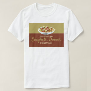 Camiseta Evento do Fundraiser de Janto de Espaguete Moderno