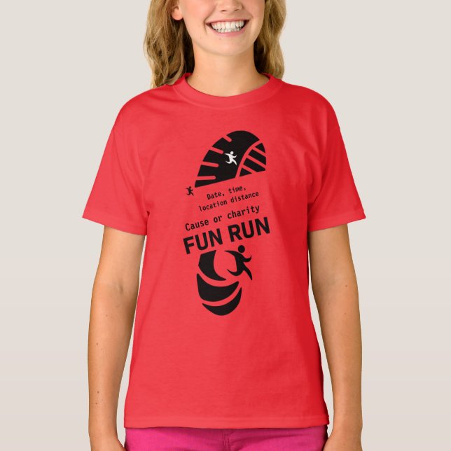 Camiseta Eventos de execução divertida causam caridade prom (Frente)