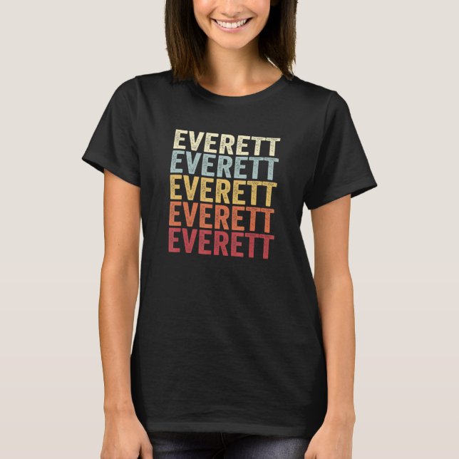 Camiseta Everett Michigan Everett MI Retrô Texto Antigo (Frente)