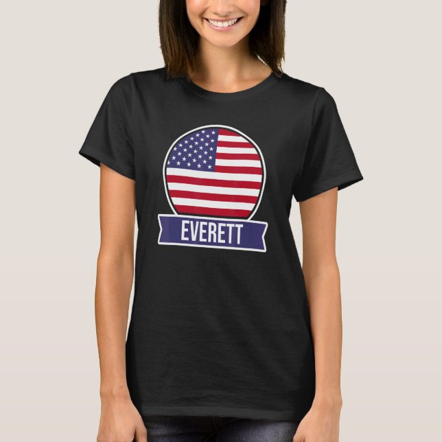 Camiseta Everett USA nome de lugar americano design (Frente)