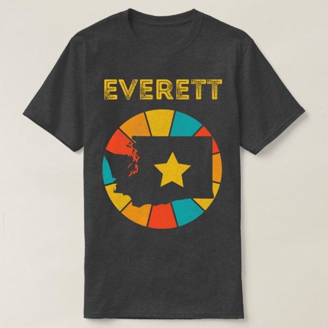 Camiseta Everett Washington Vintage afligiu Souvenir (Frente do Design)