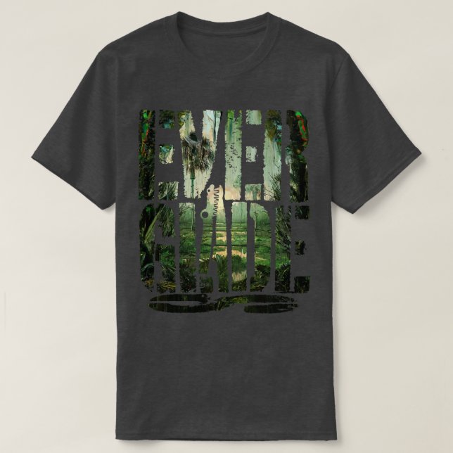 Camiseta Everglades Camouflage Florida Sunset (Frente do Design)