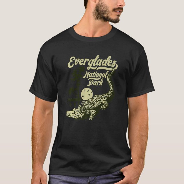 Camiseta Everglades National Park Vintage Crocodile Alligat (Frente)