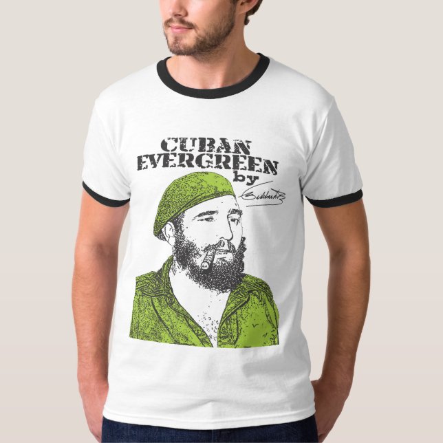Camiseta Evergreen do cubano de Fidel Castro (Frente)