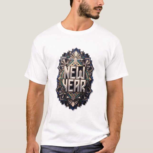 Camiseta Evergreen New Year T-Shirt, Premium Art (Frente)