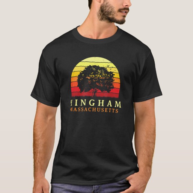 Camiseta Evergreen Sunset Hingham Oak Tree Massachusetts Bu (Frente)