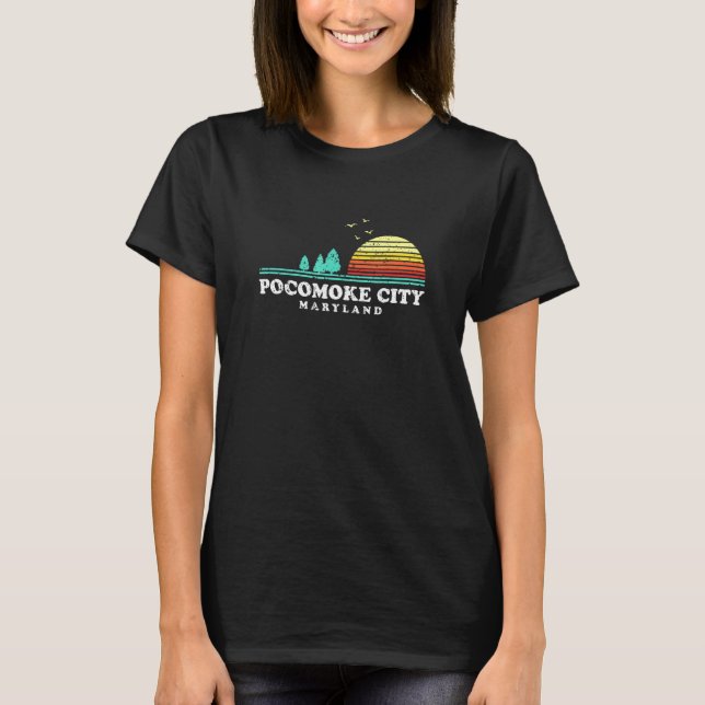Camiseta Evergreen Sunset Pocomoke City Forest Maryland Woo (Frente)