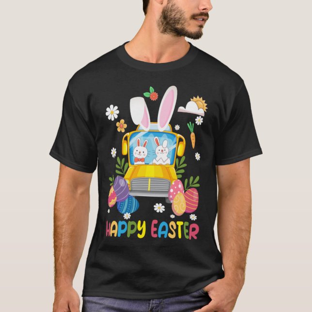 Camiseta Every Bunny s Favorite School Bus Driver Happy Eas (Frente)