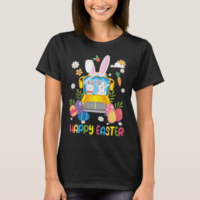Camiseta Every Bunny s Favorite School Bus Driver Happy Eas (Frente)