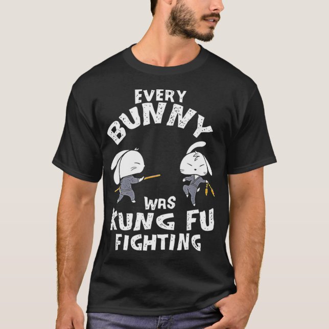 Camiseta Every Bunny Was Kung Fu Fighting  Ninja Easter (Frente)