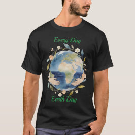 Camiseta Every Day Earth Day Floral Globe With Hands