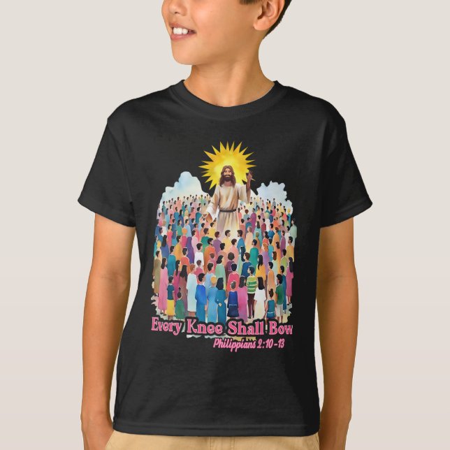 Camiseta Every Knee Shall Bow Christian Easter Day  (Frente)