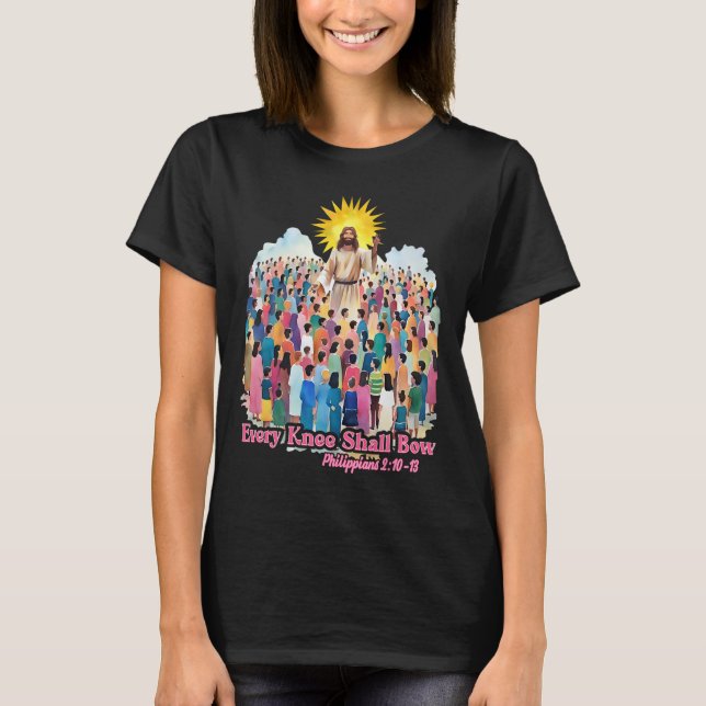 Camiseta Every Knee Shall Bow Christian Easter Day  (Frente)
