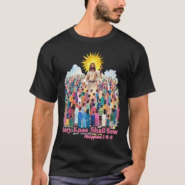 Camiseta Every Knee Shall Bow Christian Easter Day  (Frente)