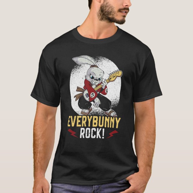 Camiseta Everybunny Rock Rabbit Whisperer Animal Bunny  Roc (Frente)