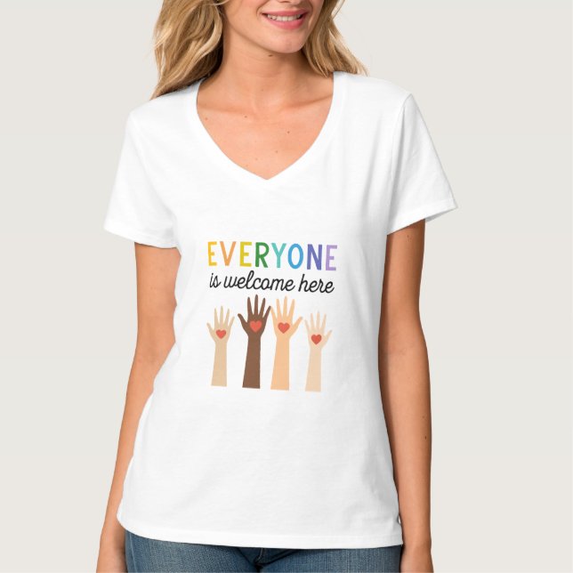 Camiseta Everyone Is Welcome Here – Diversity & Inclusion  (Frente)