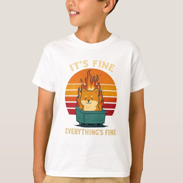 Camiseta Everything’s Fine – Calm in Chaos Meme Art (Frente)