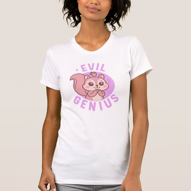Camiseta Evil Genius | Cute Squirrel Cartoon (Frente)