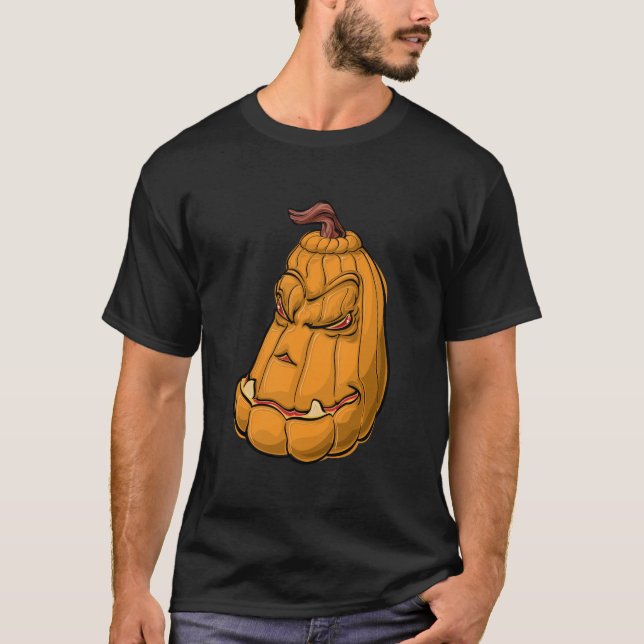 Camiseta "Evil Grin Pumpkin – Halloween Cartoon Monster" (Frente)