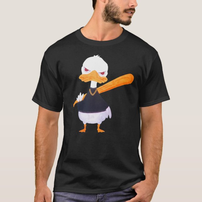 Camiseta Evil Halloween duck with baseball bat (Frente)