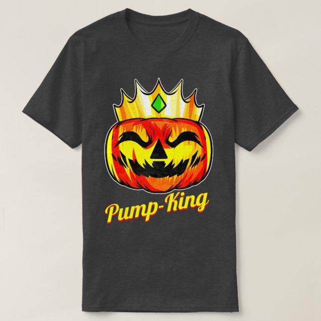 Camiseta Evil Pumpkin King Pump King With Crown Halloween  (Frente do Design)