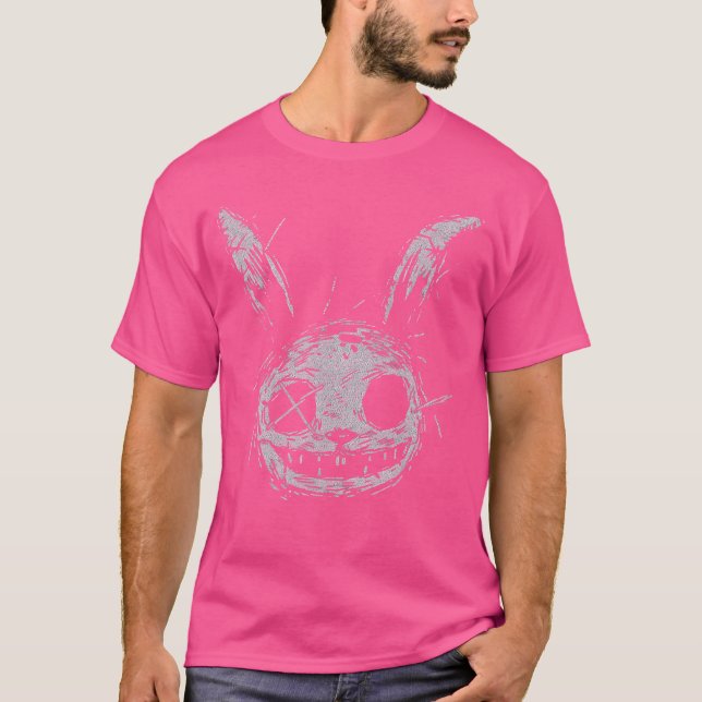 Camiseta Evil Scary Bunny Rabbit Alt Goth Grunge Horror Aes (Frente)
