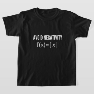 Camiseta evitar equação matemática negativa
