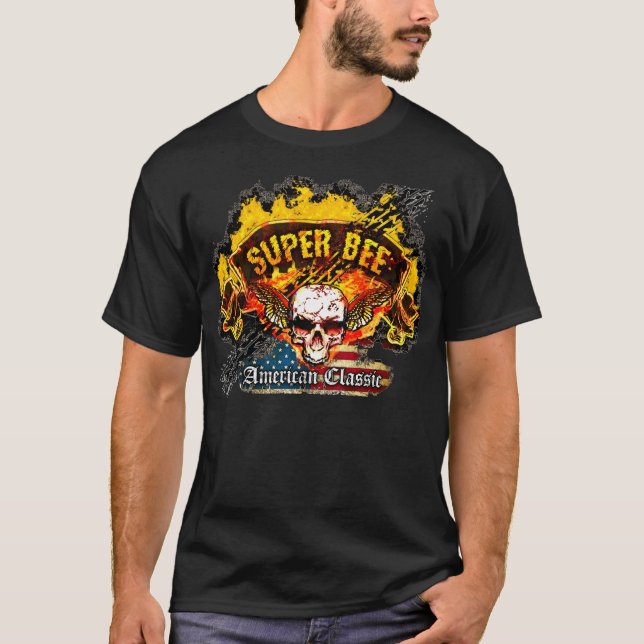 Camiseta Evite a abelha super - crânio da bandeira da (Frente)