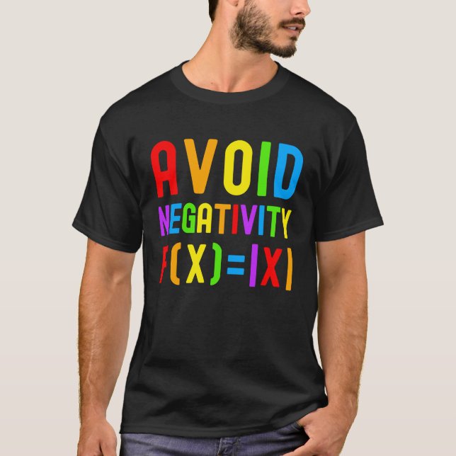 Camiseta Evite a Negatividade   Crianças Matemática Equação (Frente)