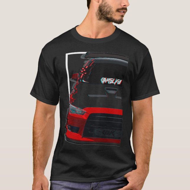 Camiseta EVO X JDM TUNCH GLITCH Vermelho  (Frente)