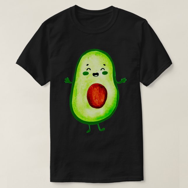 Camiseta Evocuddle cutie avocado aquarela desenho (Frente do Design)