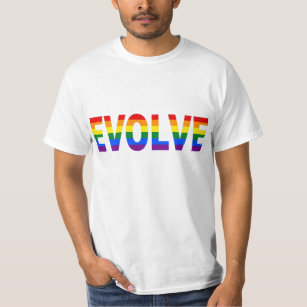 Camiseta EVOLUA em cores do arco-íris para direitos dos