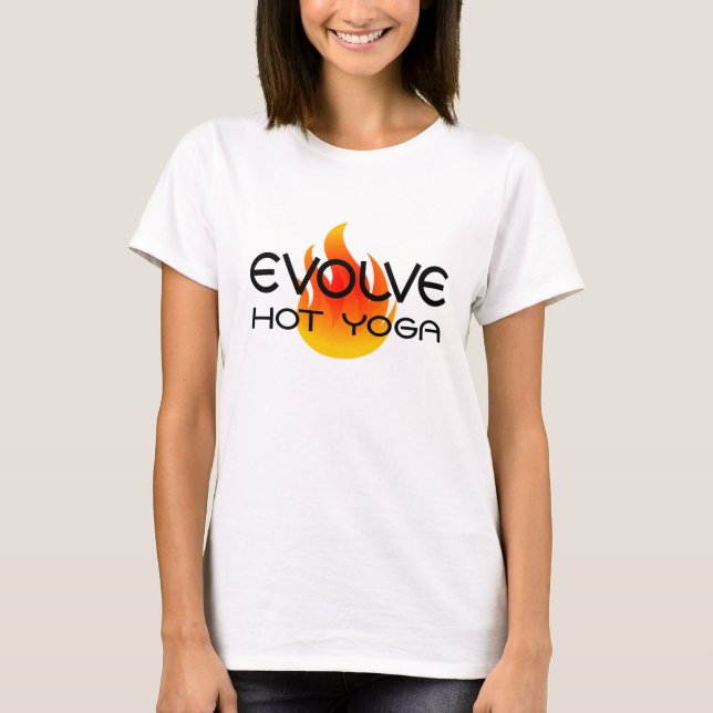 Camiseta Evolua o T quente da ioga (Frente)