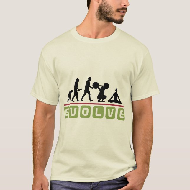 Camiseta Evolua o t-shirt da ioga (Frente)