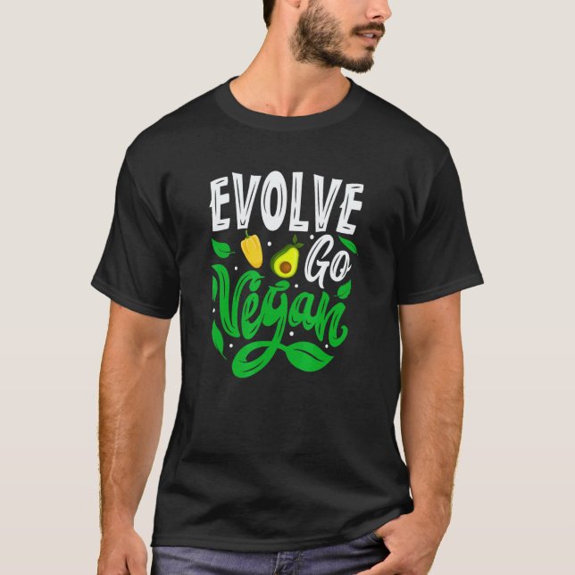 Camiseta Evolua, seja Vegano, comida (Frente)