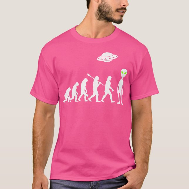 Camiseta Evolução Alienígena Engraçada Ufo Alien (Frente)