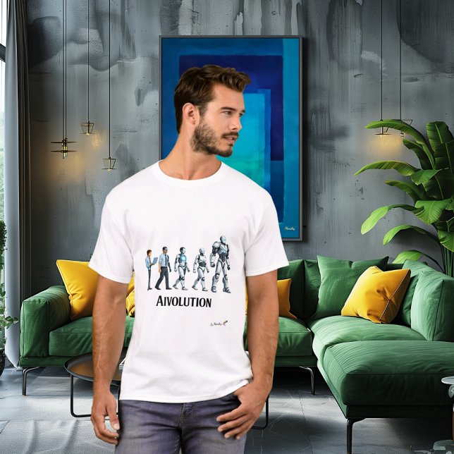 Camiseta Evolução Artificial | Design de Robô de IA Futurís (Criador carregado)