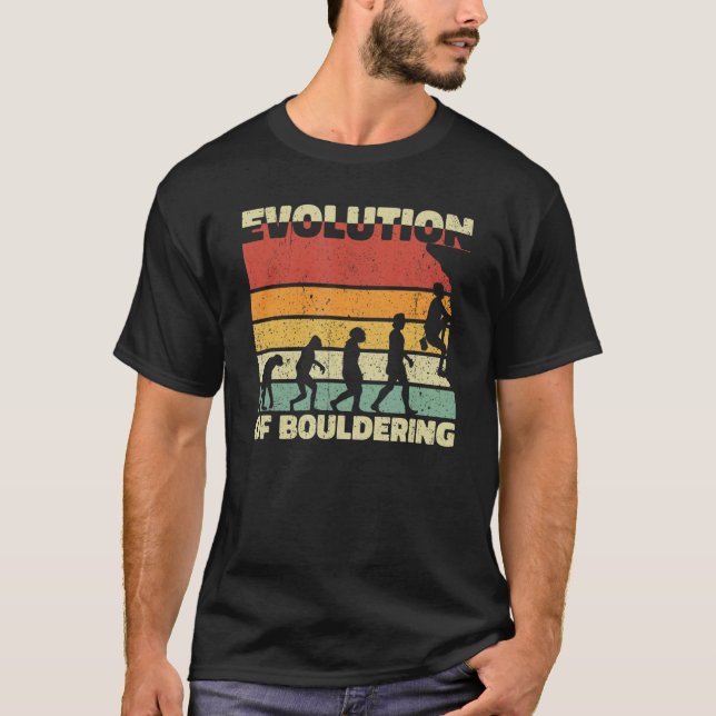 Camiseta Evolução Da Caldeira De Bouldering Rock Climber (Frente)