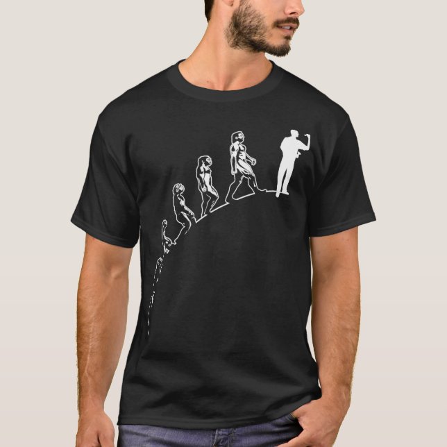 Camiseta Evolução da Equipe do Darts Darts Player (Frente)