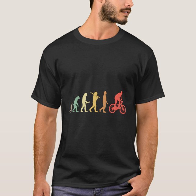 Camiseta Evolução Da Montanha Biqueada Para Montanha Bikers (Frente)